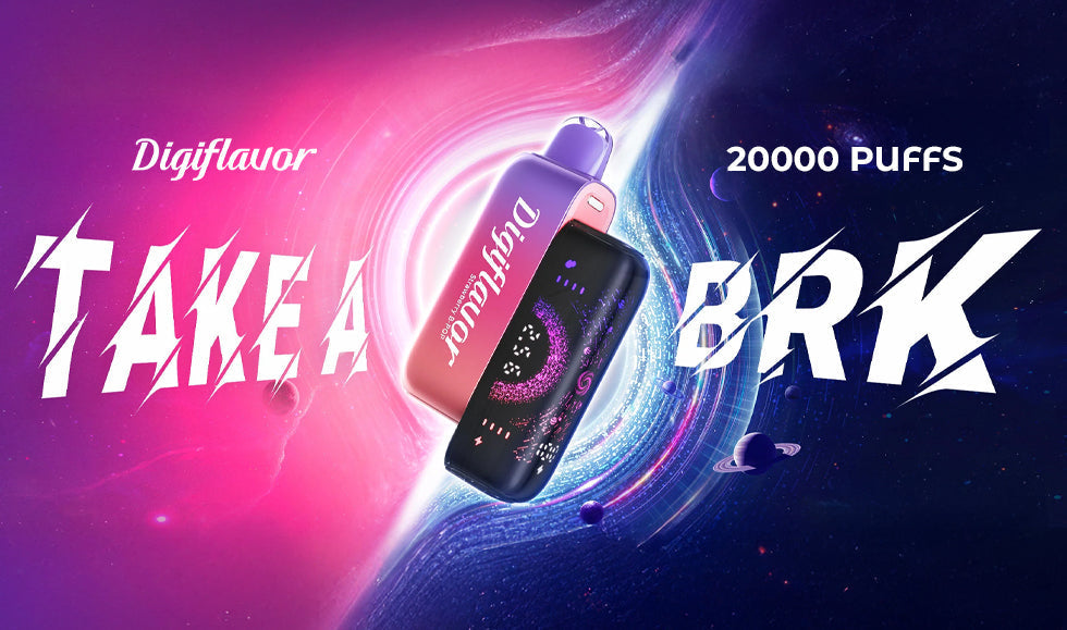 A Digiflavor BRK 20000 Disposable Kit with a curved HD screen