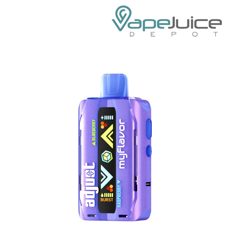 Blue Razz Ice Adjust MyFlavor 40K Disposable Vape with smart screen display and control buttons - Vape Juice Depot