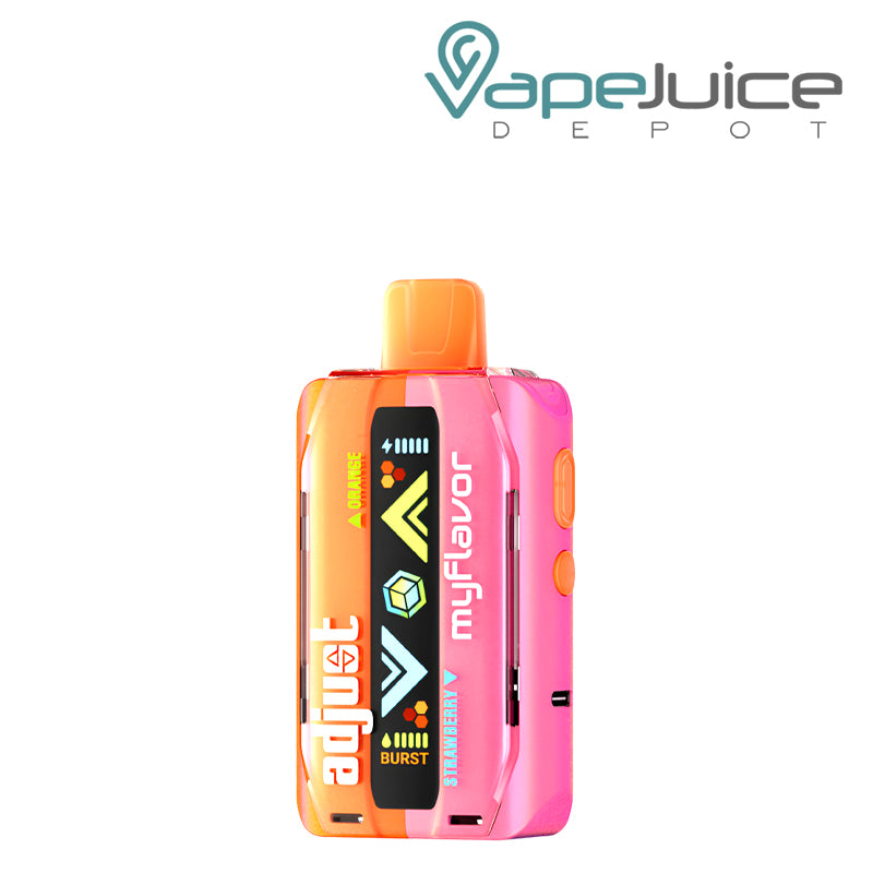 Orange Strawberry Adjust MyFlavor 40K Disposable Vape with smart screen display and control buttons - Vape Juice Depot