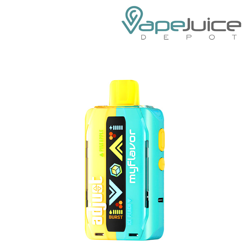 Pineapple Ice Peach Adjust MyFlavor 40K Disposable Vape with smart screen display and control buttons - Vape Juice Depot