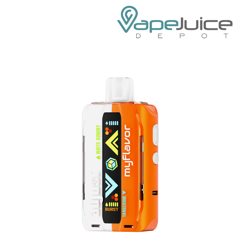 Tangerine White Gummy Adjust MyFlavor 40K Disposable Vape with smart screen display and control buttons- Vape Juice Depot