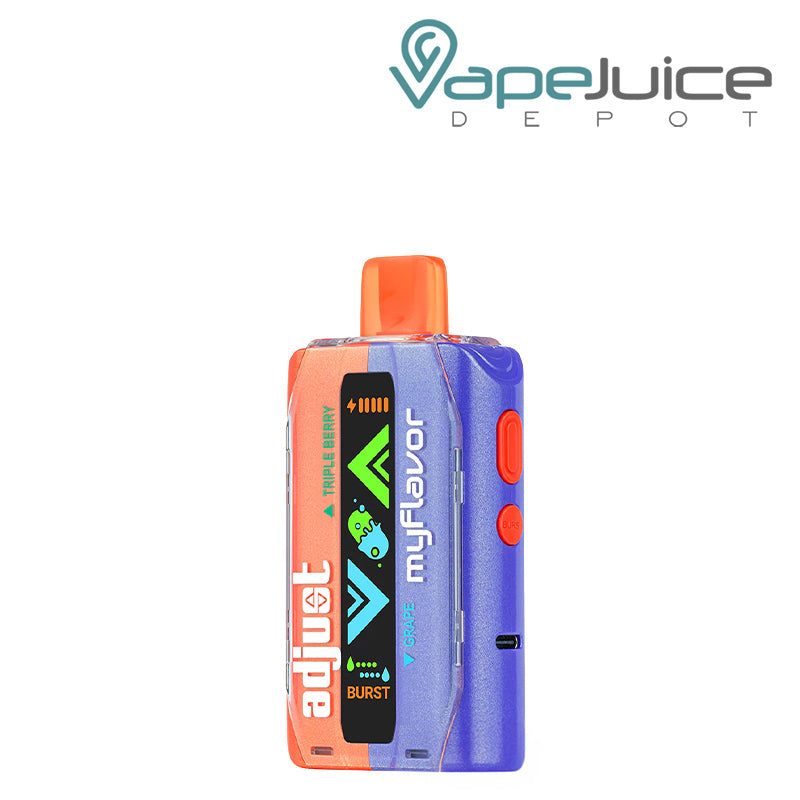 Grape Adjust MyFlavor 40K Disposable Vape with smart screen display and control buttons - Vape Juice Depot