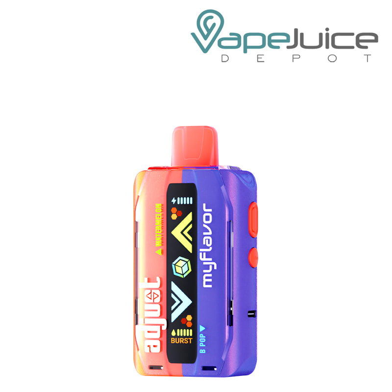 Watermelon B Pop Adjust MyFlavor 40K Disposable Vape with smart screen display and control buttons - Vape Juice Depot
