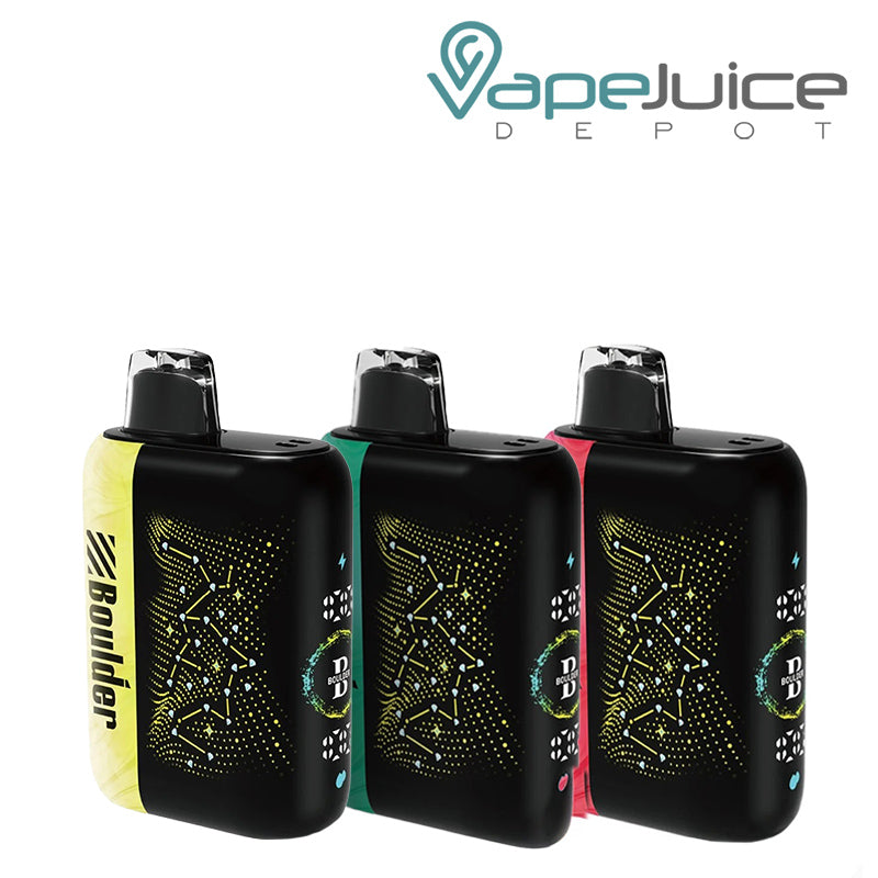 Three Flavors of Boulder Diamond Bar 51K Disposable with display screen - Vape Juice Depot