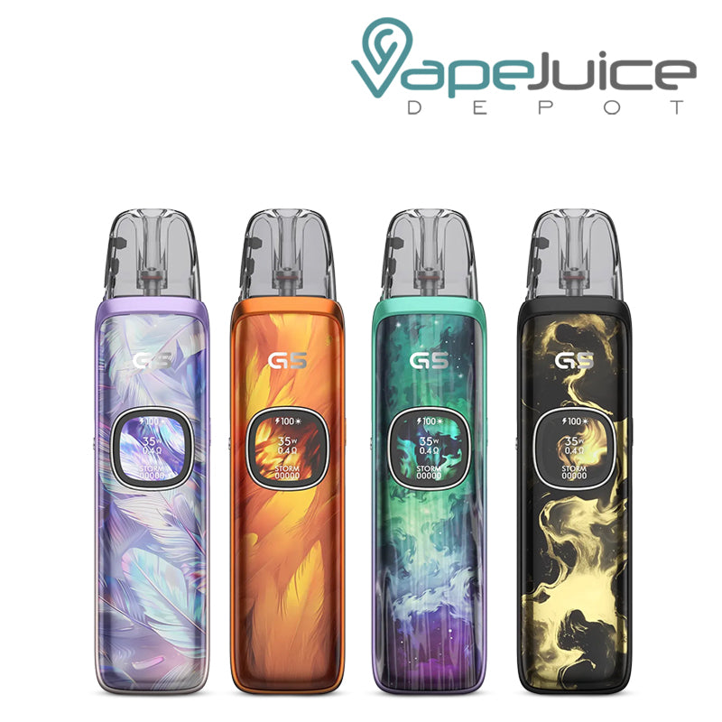 Four Colors of UWELL Caliburn G5 Pod Kit with digital screen - Vape Juice Depot