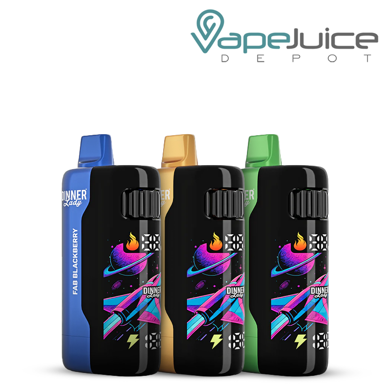 Three Flavors of Dinner Lady Galax 60K Disposable with animated screen - Vape Juice Depot