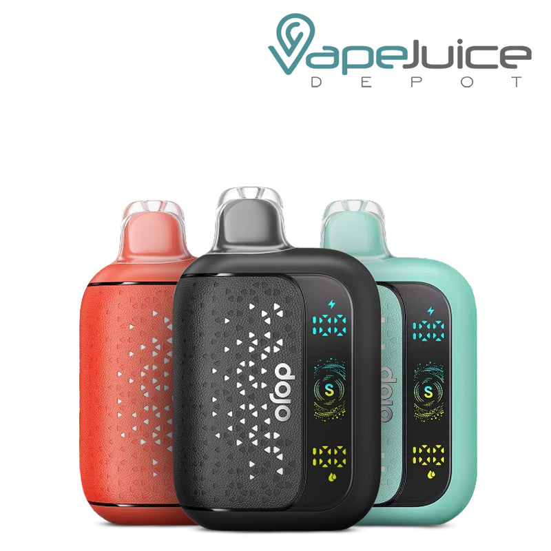 Three colors of Dojo Sphere S 40K disposable with a LED screen – Vape Juice Depot