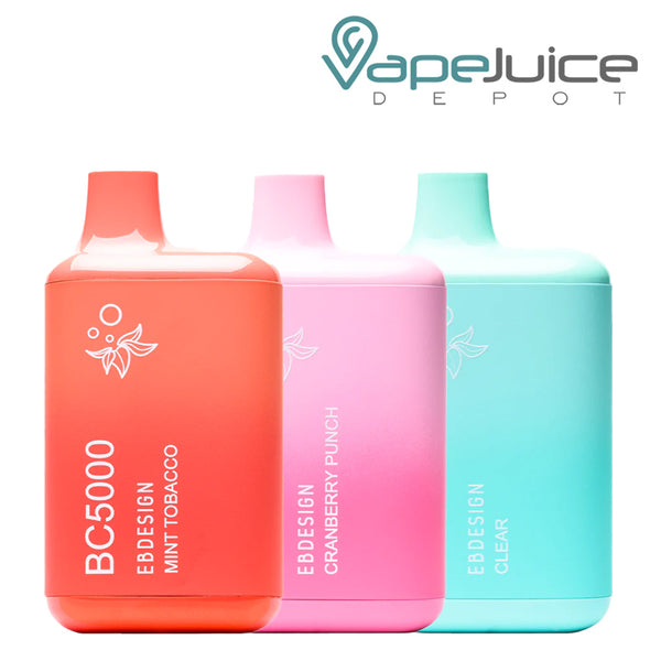 Three flavors of EB Design BC5000 Disposable - Vape Juice Depot