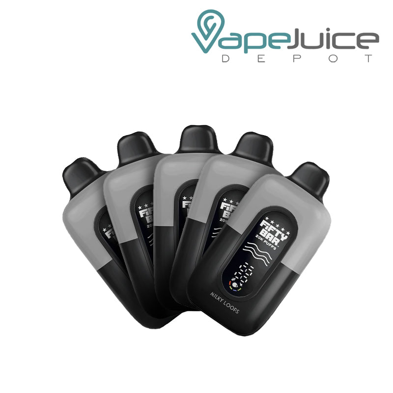 Fifty Bar V2 20k 20mg 5 Pack Bundle Milky Loops - Vape Juice Depot
