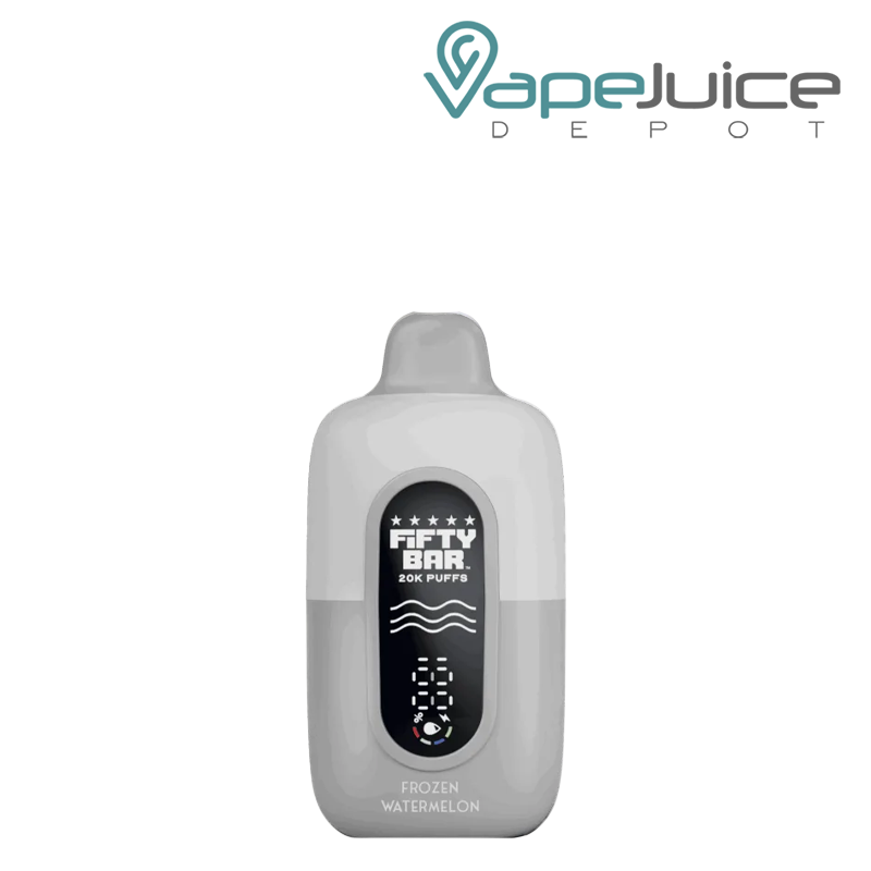 A Frozen Watermelon Fifty Bar V2 20k 20mg Nicotine Disposable with a full screen - Vape Juice Depot