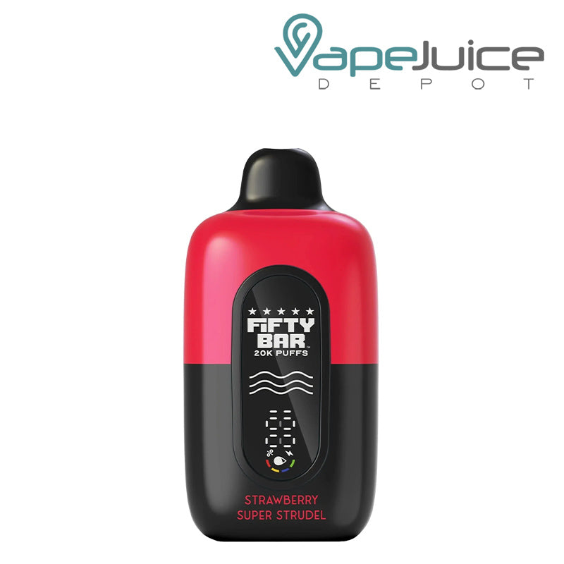 Strawberry Super Strudel Fifty Bar V2 20k Disposable with Full Digital Screen - Vape Juice Depot