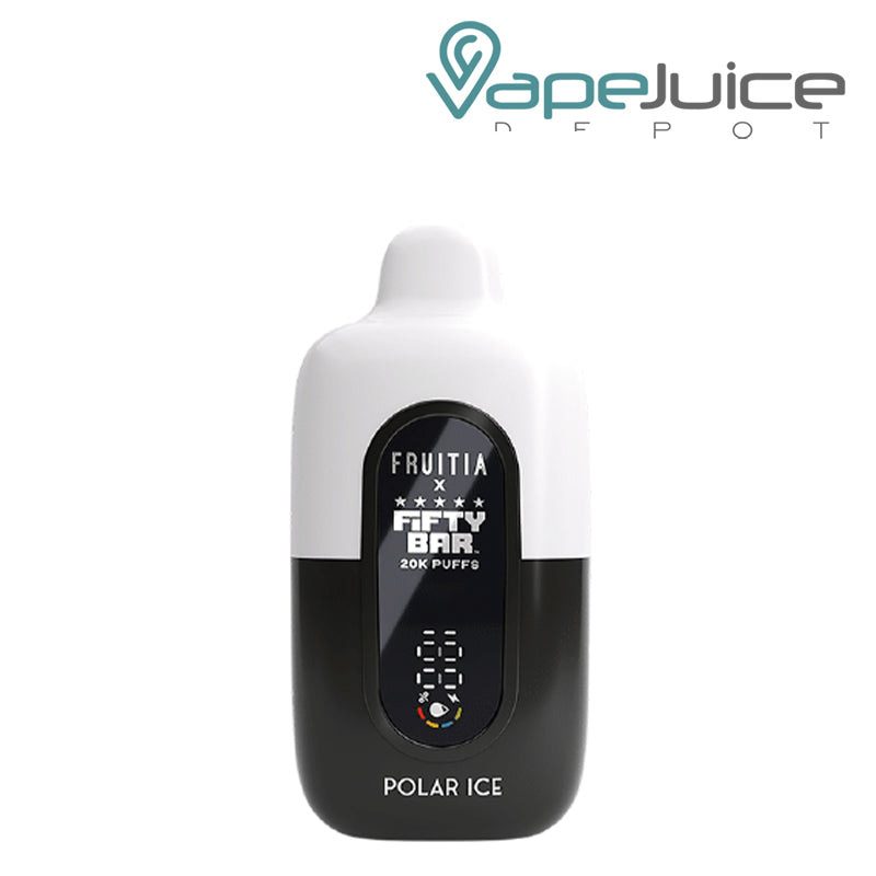 Polar Ice Fifty Bar X Fruitia 20K Disposable with its smart screen visible - Vape Juice Depot