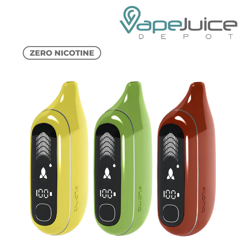 Three Flavors of Flonq Max Pro 20K Zero Nicotine Disposable with a display screen - Vape Juice Depot