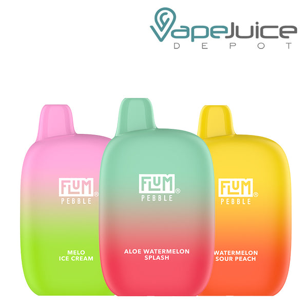 Three Flavors of Flum Pebble 6000 Disposable - Vape Juice Depot