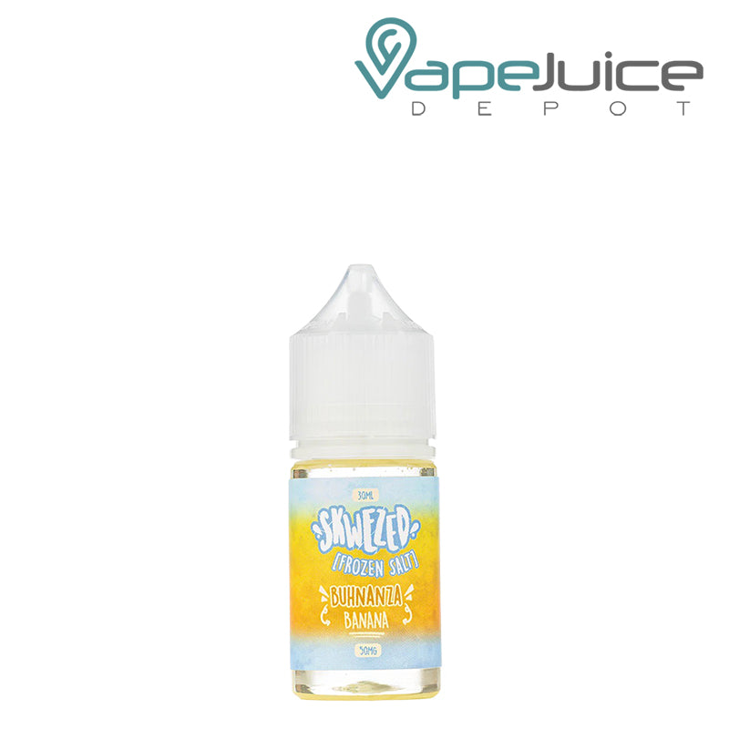 A 30ml bottle of Frozen Buhnanza Skwezed Salt 50mg - Vape Juice Depot