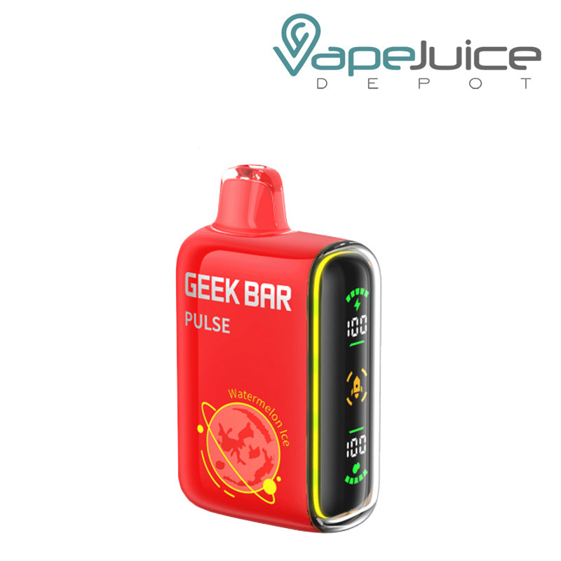 Watermelon Ice Geek Bar Pulse 15000 Disposable with a display screen on the side - Vape Juice Depot