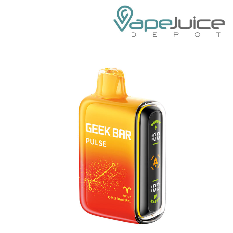 OMG Blow Pop Geek Bar Pulse 15000 Disposable with a display screen on the side - Vape Juice Depot