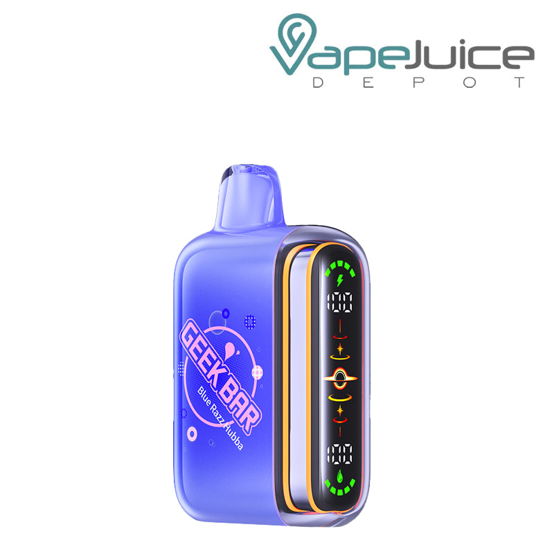 A Blue Razz Hubba Geek Bar Pulse 2 25K Disposable with a display screen - Vape Juice Depot