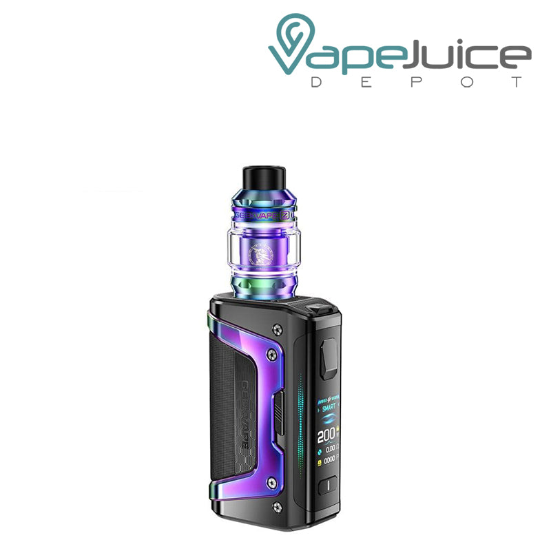 Aurora Rainbow GeekVape Aegis Legend 5 Kit with a display screen and a button - Vape Juice Depot