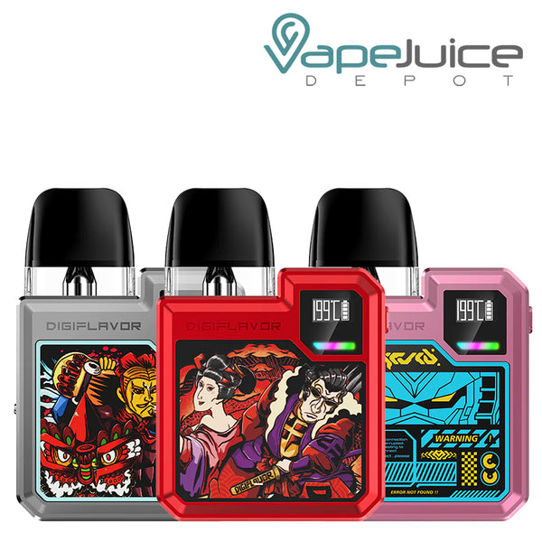 Three Colors of GeekVape Digi Q Pod Kit with HD OLED Display RGB Light - Vape Juice Depot