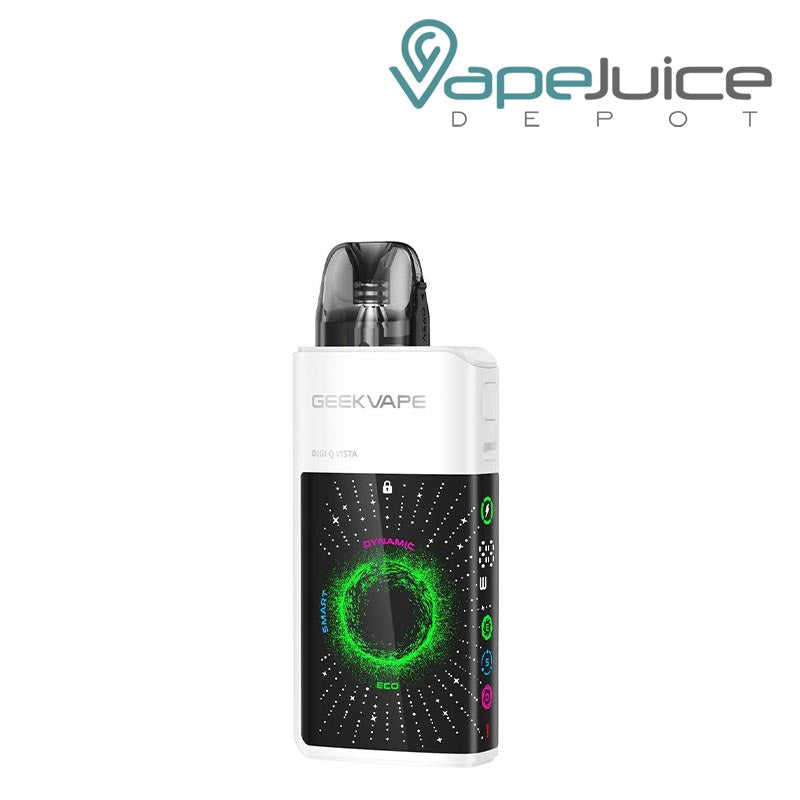 White GeekVape Digi Q Vista Pod Kit with display screen - Vape Juice Depot