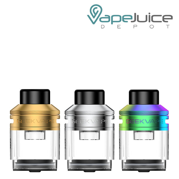 Three colors of GeekVape E100 Pod Cartridge - Vape Juice Depot