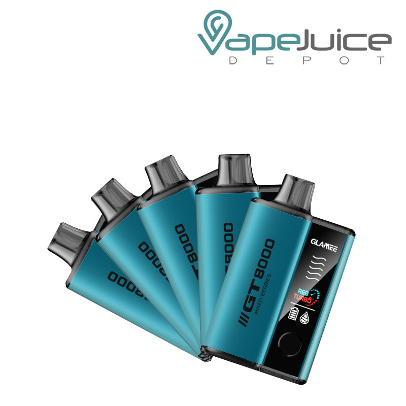 Five Pack of Mixed Berries Glamee GT8000 Disposable - Vape Juice Depot