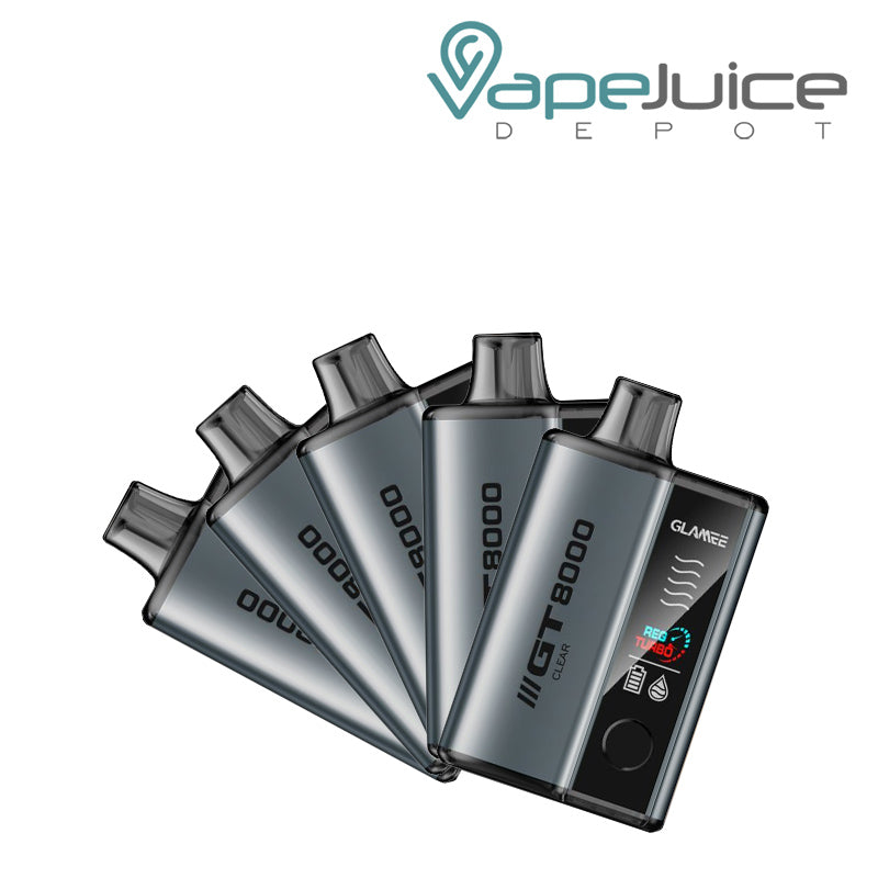 Five pack of Glamee GT8000 Clear Disposable - Vape Juice Depot