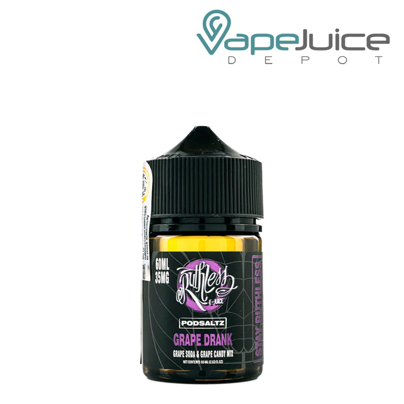 A 60ml bottle of Grape Drunk Ruthless PodSaltz - Vape Juice Depot