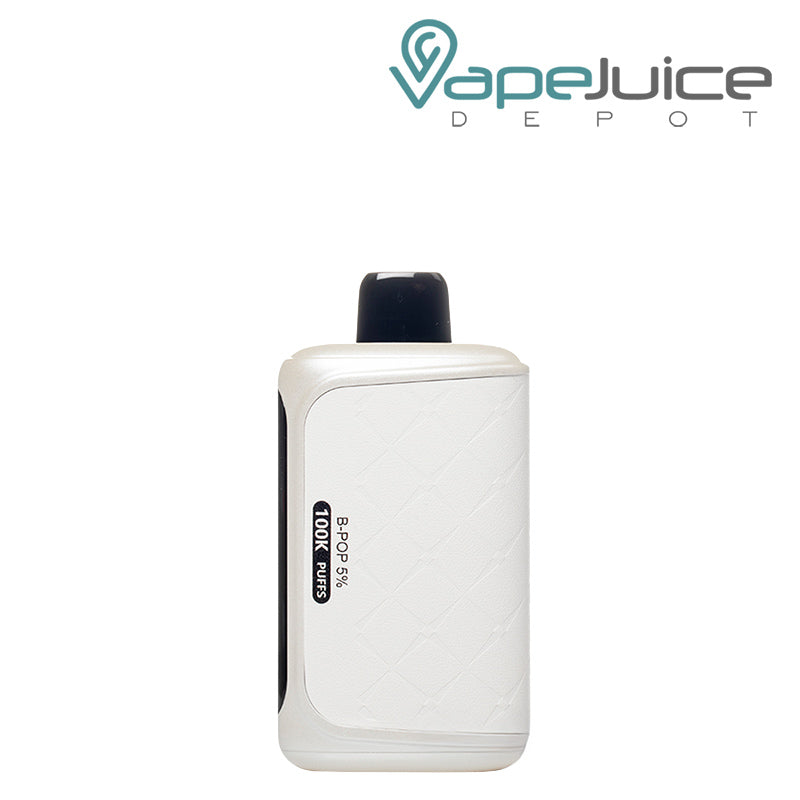 A Box of B-Pop Horizontech 100K Puff Disposable with a warning sign and a disposable with display screen next to it - Vape Juice Depot