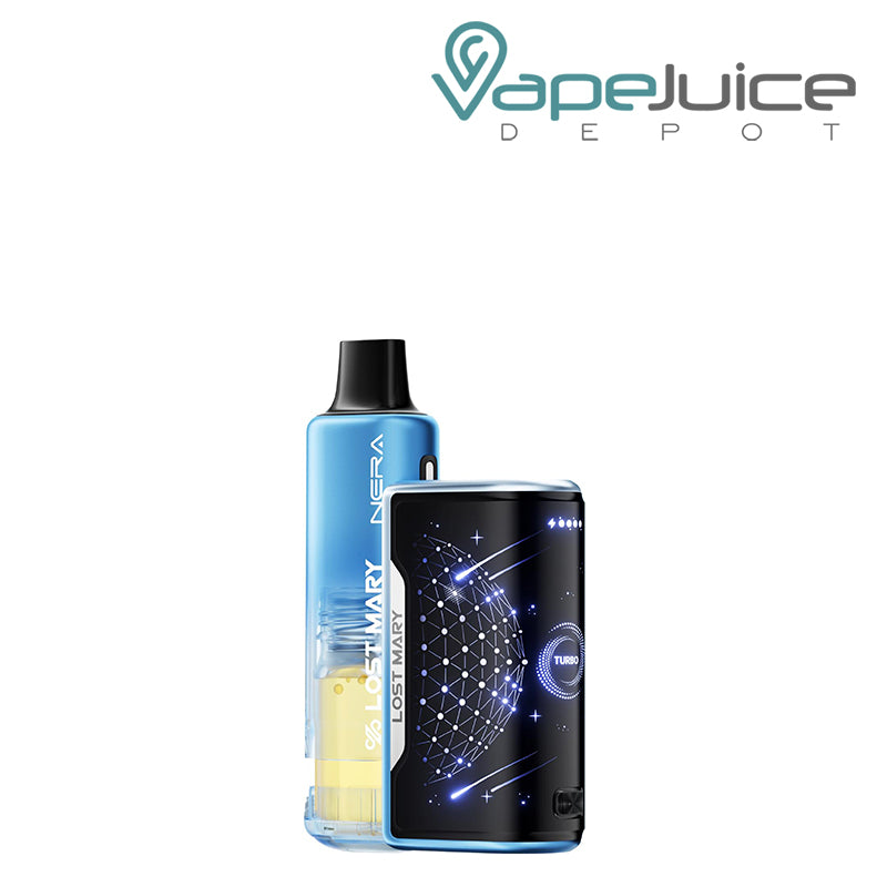 Front side of the Blue Razz Ice Lost Mary Nera Fullview 70K Disposable Kit – Vape Juice Depot