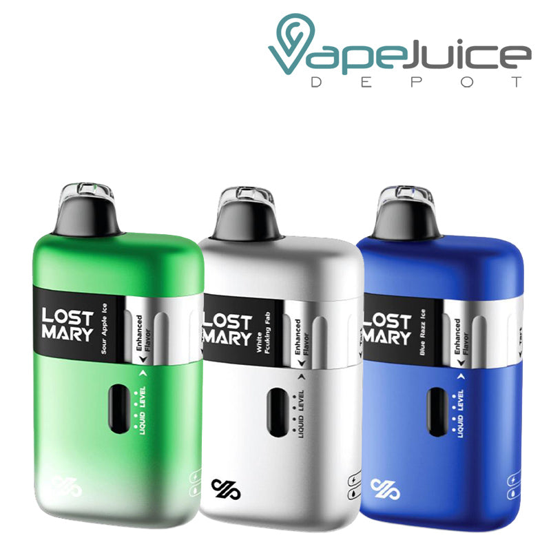 Three Flavors of Lost Mary Ultrasonic 35K Disposable with LED Screen - Vape Juice Depot