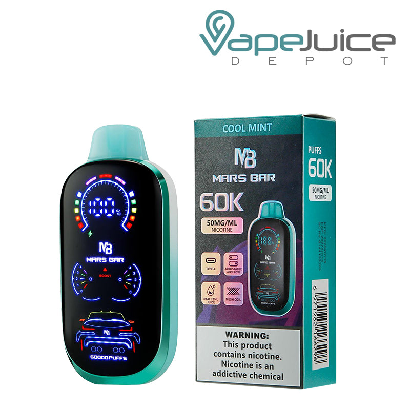 Cool Mint Mars Bar 60K Disposable with Digital Screen - Vape Juice Depot