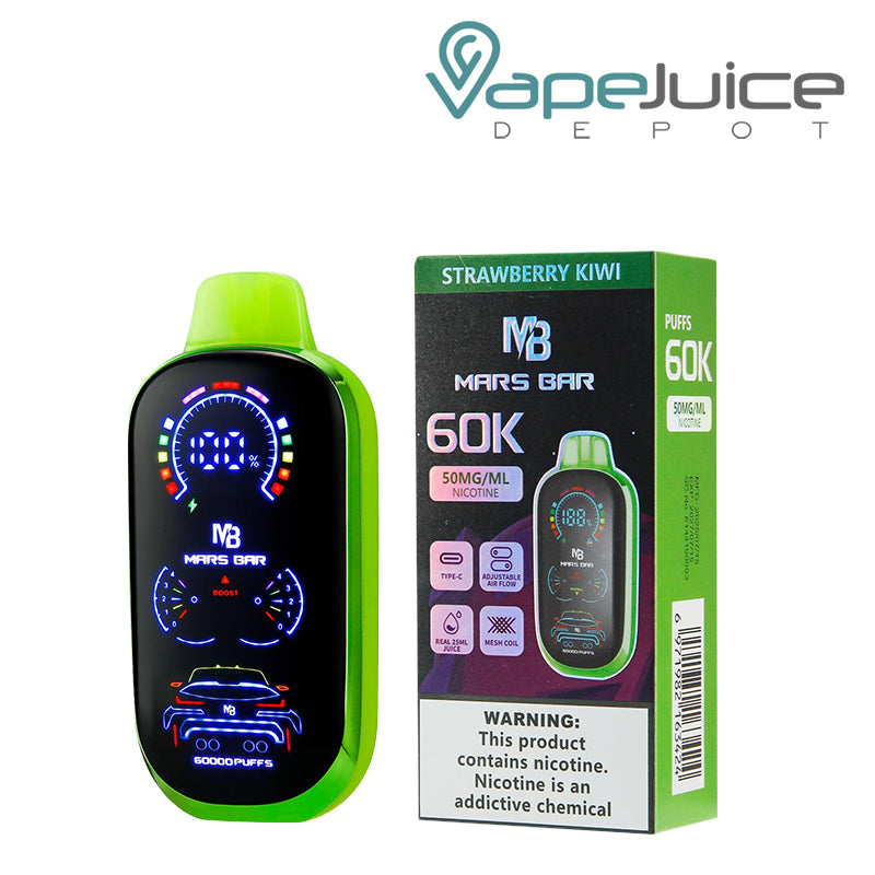 Strawberry Kiwi Mars Bar 60K Disposable with Digital Screen - Vape Juice Depot