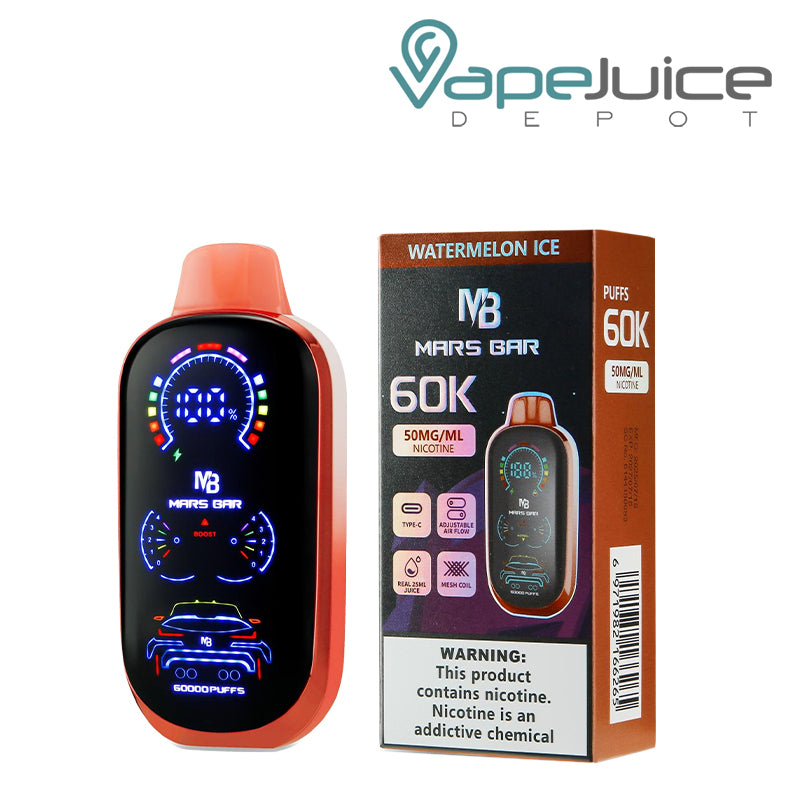 Watermelon Ice Mars Bar 60K Disposable with Digital Screen - Vape Juice Depot