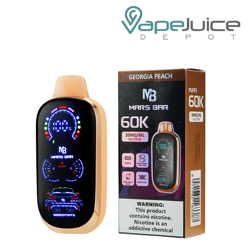 Georgia Peach Mars Bar 60K Disposable with Digital Screen - Vape Juice Depot