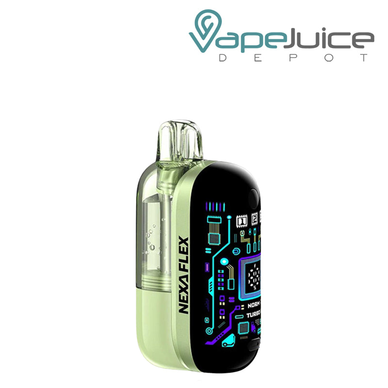 A Sour Apple Ice Nexa Flex Crystal 40K disposable kit with a 3D Curved screen – Vape Juice Depot