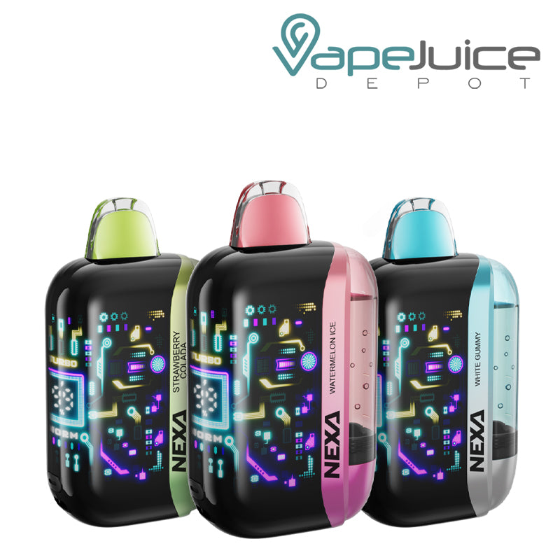 Three Flavors of NEXA Ultra 50000 II Disposable with 3D Screen - Vape Juice Depot