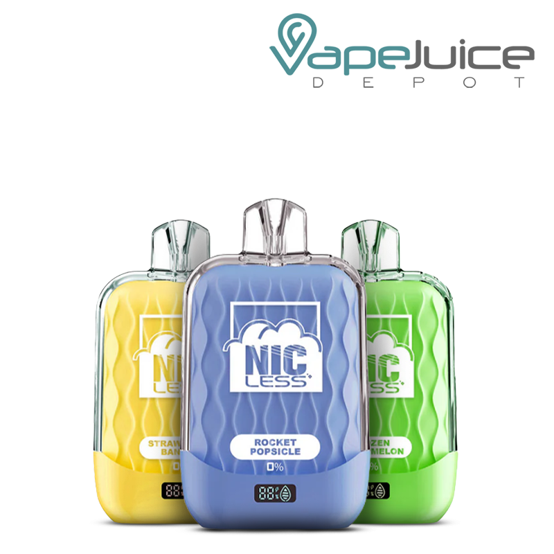 Three Flavors of Nic Less NC15000 ZERO Nicotine Disposable - Vape Juice Depot