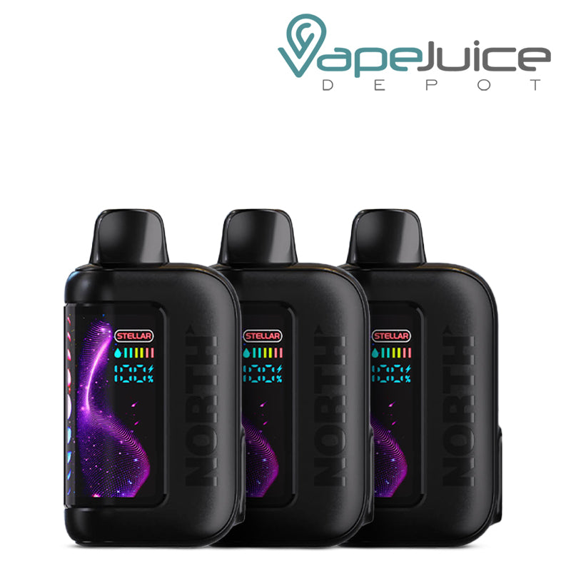 Three Flavors of North Stellar Dark Moon Edition 40K Disposable with HD Screen - Vape Juice Depot