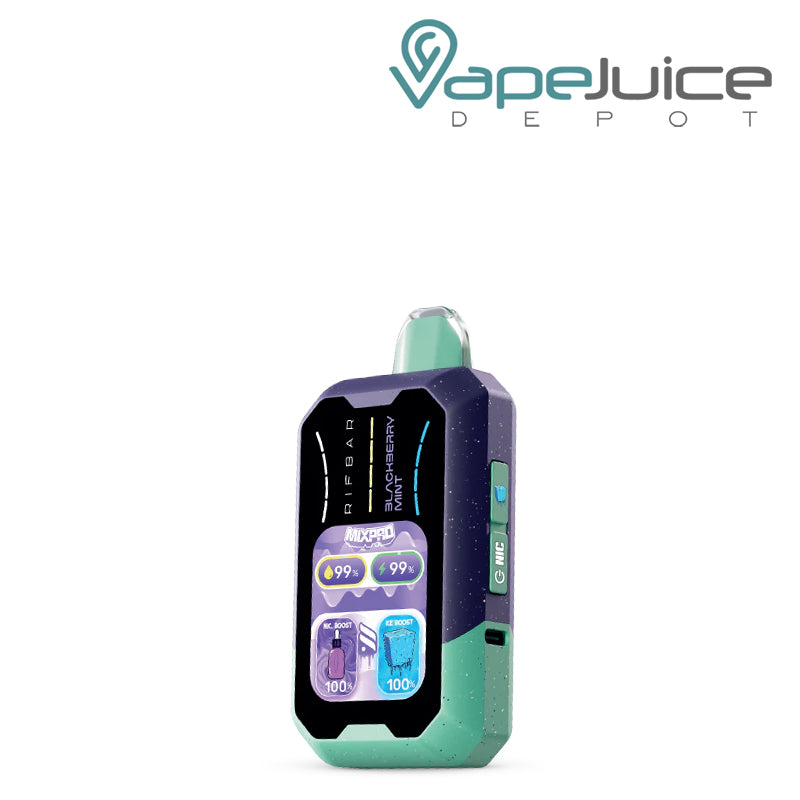 A Blackberry Mint Rifbar Mixpro 40K Disposable with smart full screen and button - Vape Juice Depot