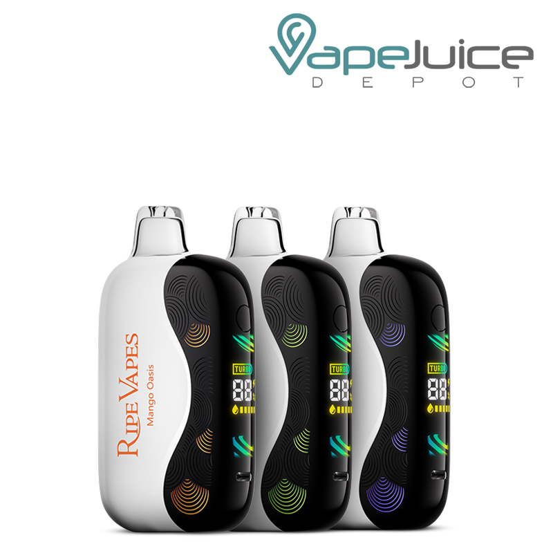 Three Flavors of Ripe Vapes Oak 35K Disposable wit 3D Screen - Vape Juice Depot