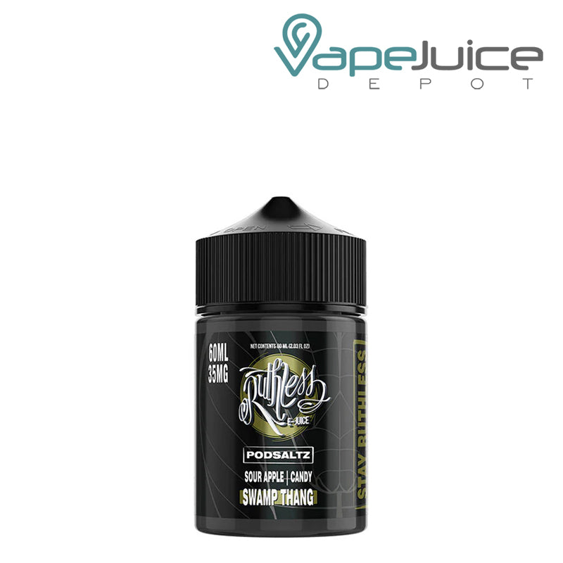 A 60ml bottle of Swamp Thang Ruthless Salt - Vape Juice Depot