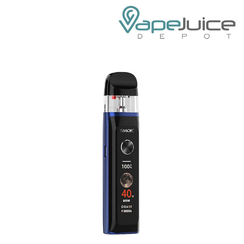 A Dark Blue SMOK Novo 6 Ultra Kit with a touchscreen and button - Vape Juice Depot