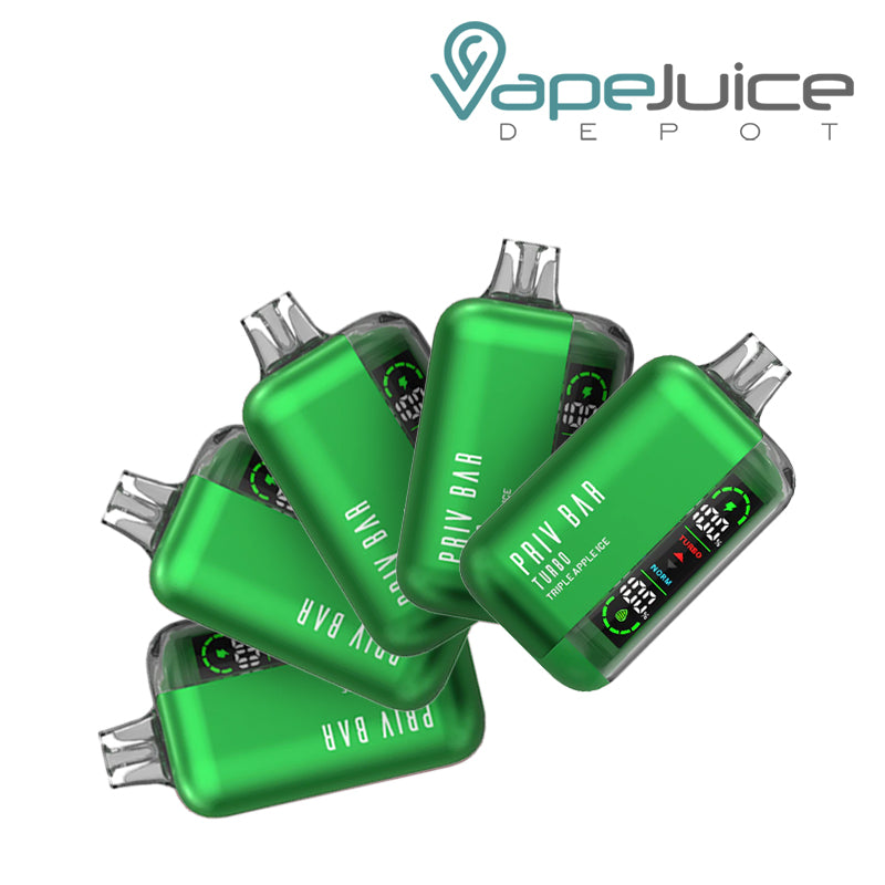 Triple Apple Ice SMOK Priv Bar Turbo 5-Pack Bundle - Vape Juice Depot