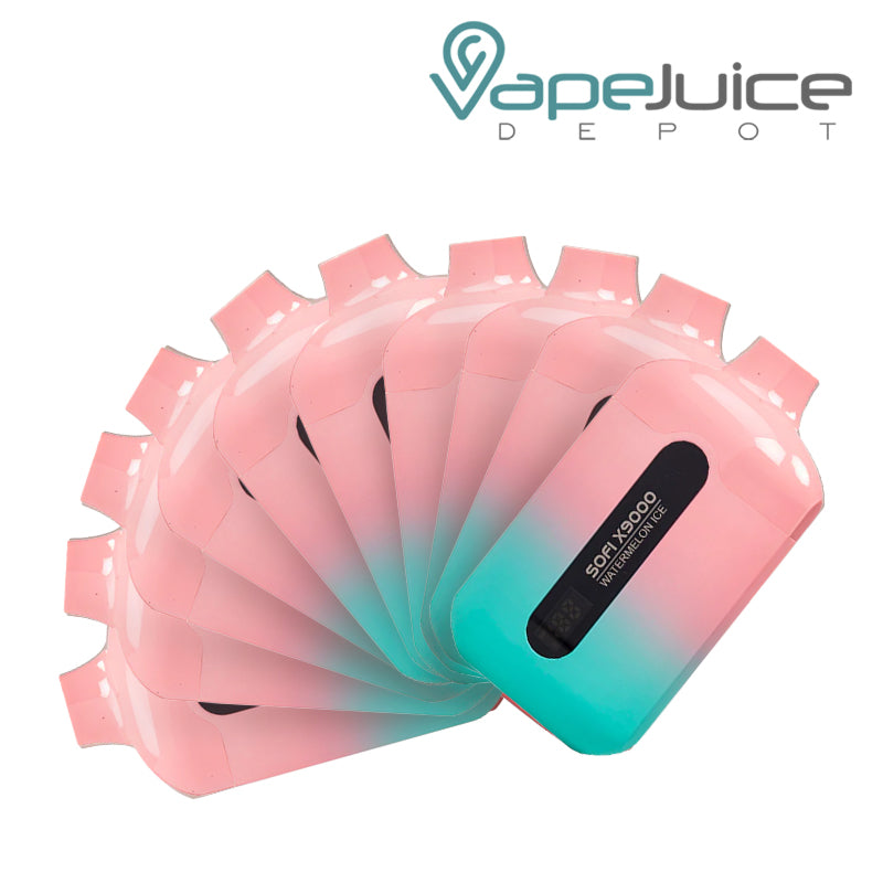 SOFI X9000 10 Pack Bundle Watermelon Ice - Vape Juice Depot