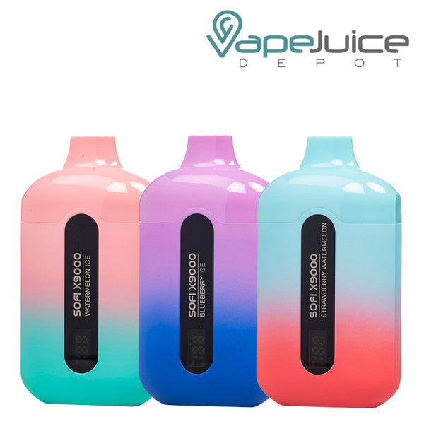 Three Flavors of SOFI X9000 Disposable - Vape Juice Depot