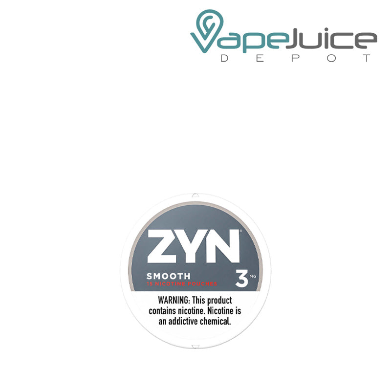 ZYN Smooth Nicotine Pouches 3MG with a warning sign - Vape Juice Depot