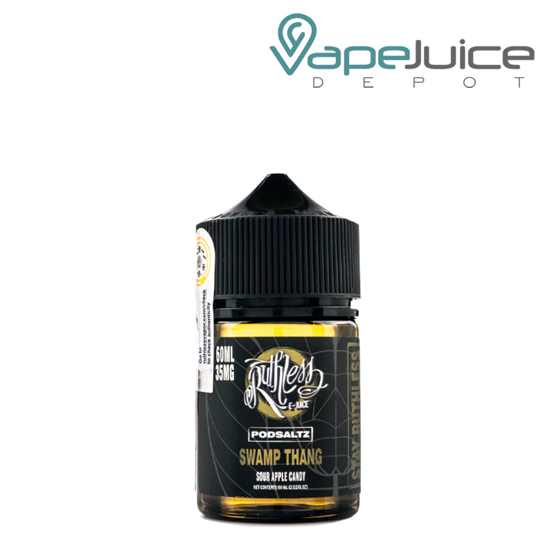 A 60ml bottle of Swamp Thang Ruthless Salt - Vape Juice Depot