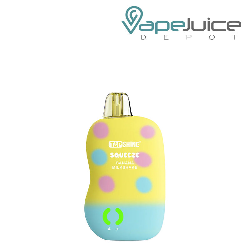 Banana Milkshake TopShine Squeeze 10000 Disposable and a LED Indicator on it - Vape Juice Depot